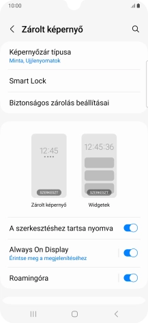 Válaszd a Képernyőzár típusa lehetőséget, és írd be az extra képernyőzárkódot, amit korábban már beállítottál.