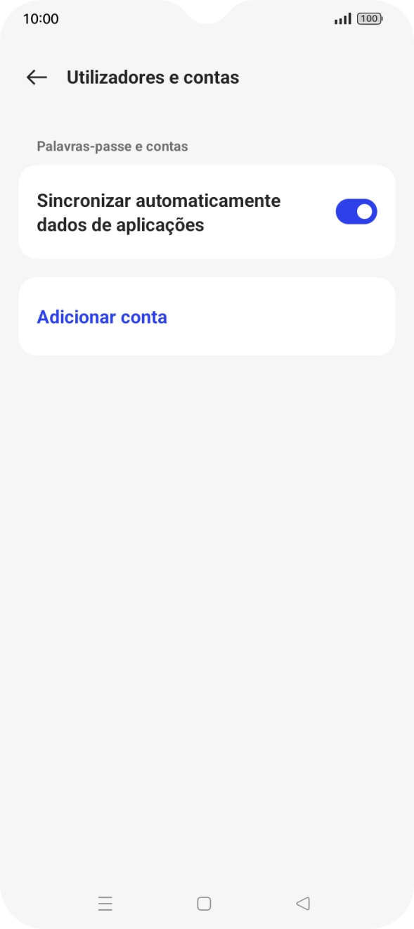 Prima Adicionar conta.