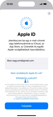 Válaszd a Folytatás lehetőséget.
