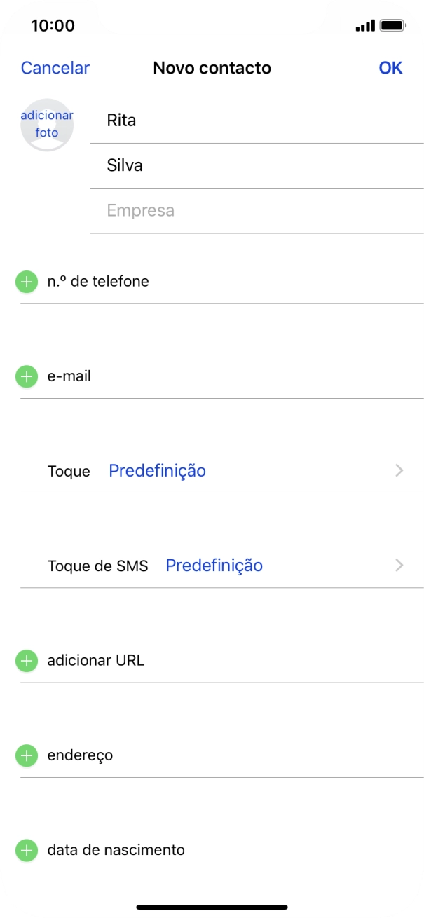 Prima n.º de telefone.