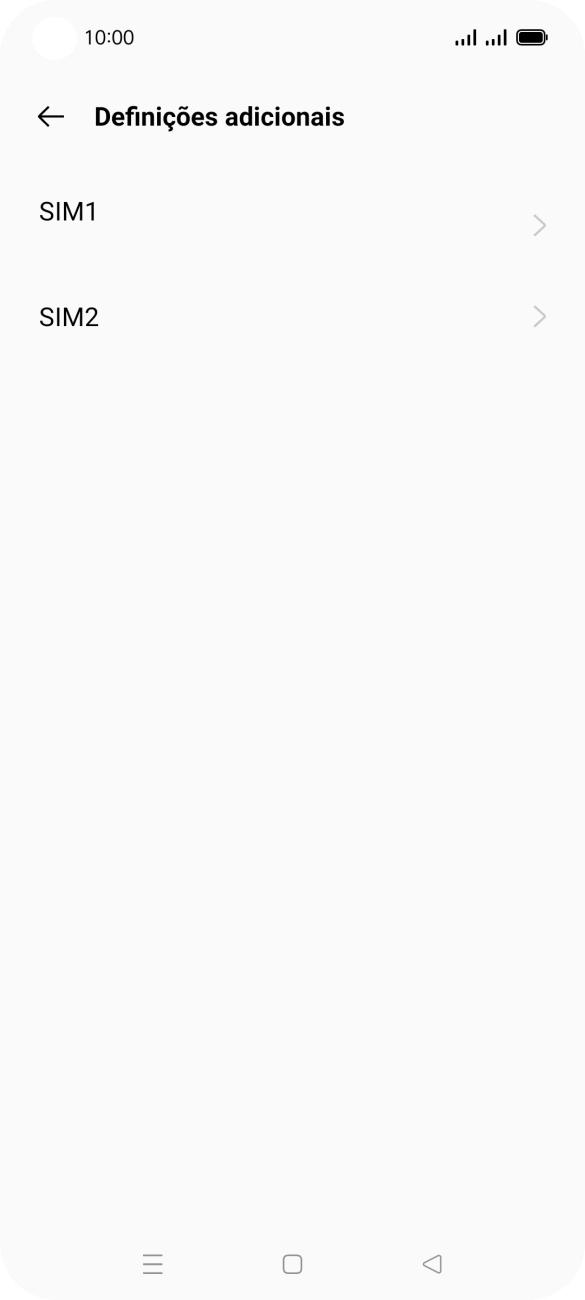 Prima o cartão SIM pretendido.