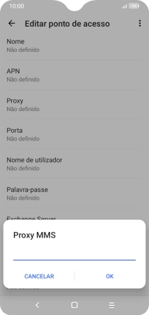 Introduza iproxy.vodafone.pt e prima OK.