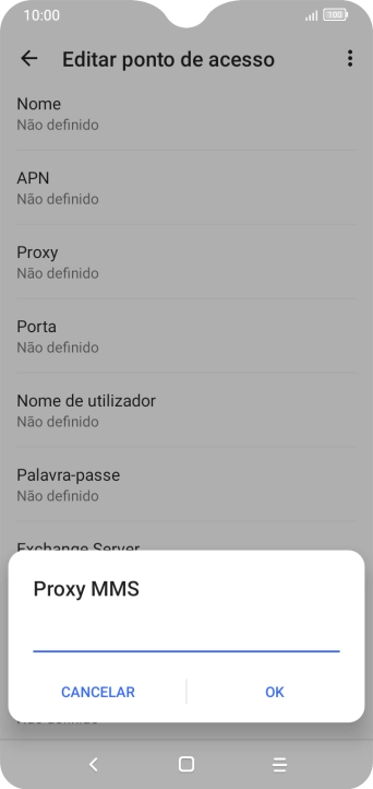 Introduza iproxy.vodafone.pt e prima OK.