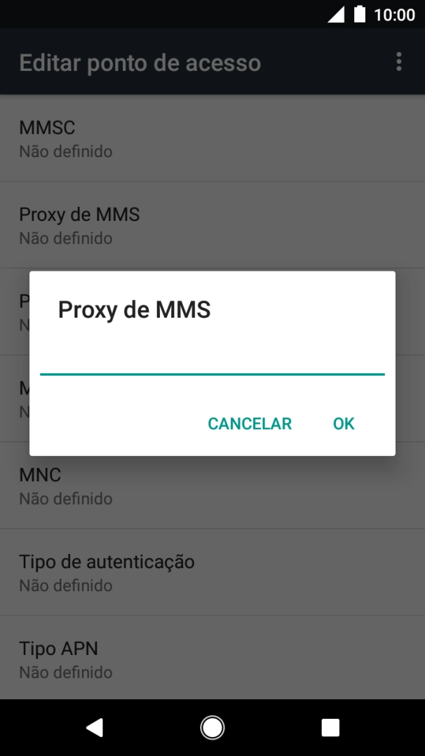Introduza iproxy.vodafone.pt e prima OK.