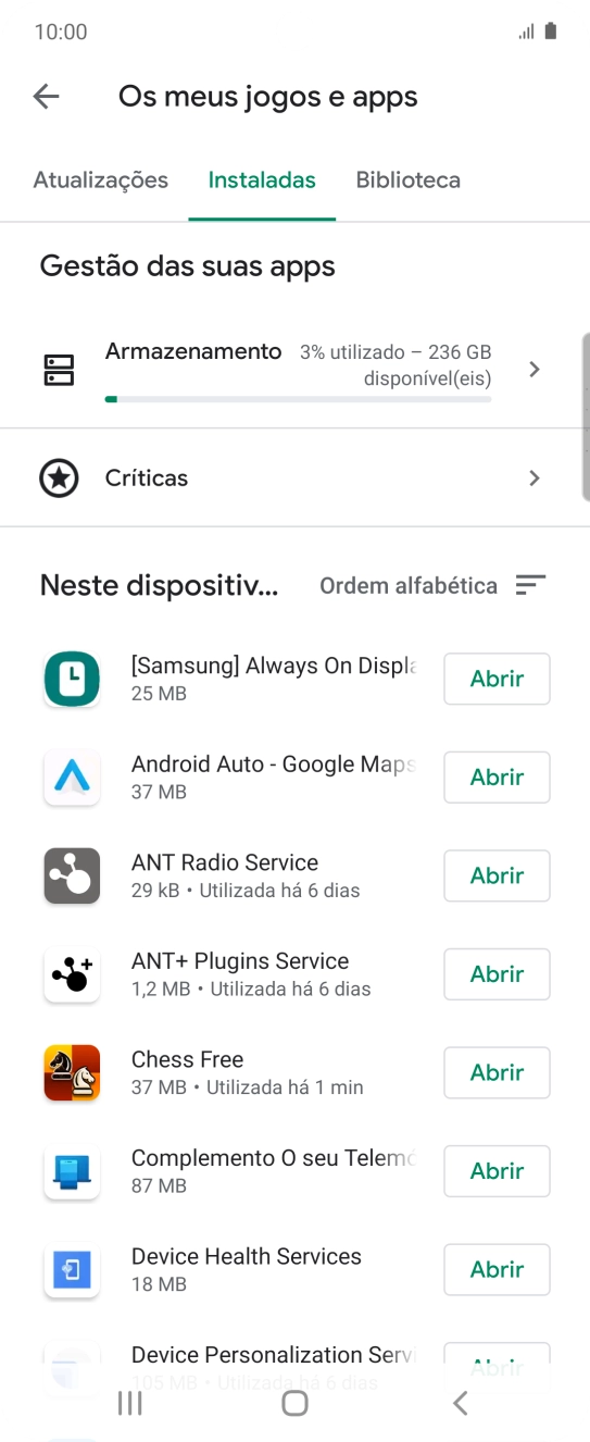 Prima a app pretendida.