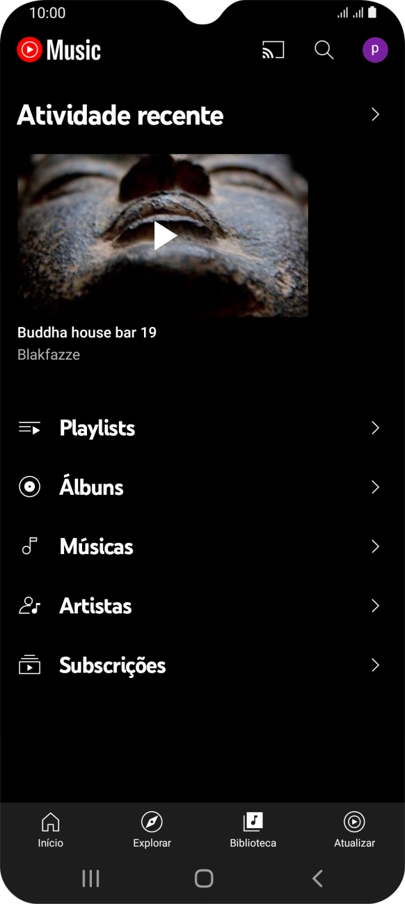 Prima a categoria pretendida e dirija-se ao ficheiro de música pretendido.