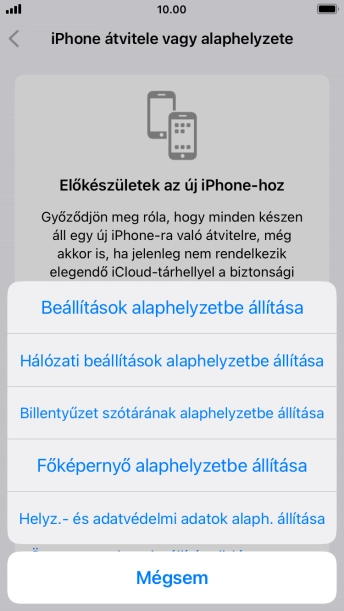 Válaszd a Beállítások alaphelyzetbe állítása lehetőséget.