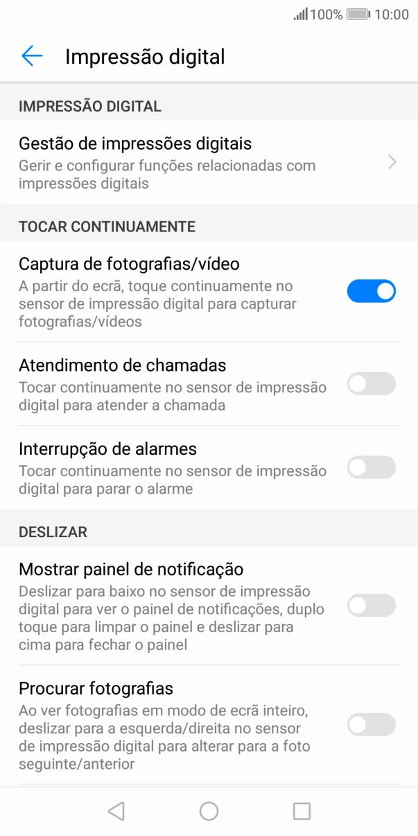 Prima Gestão de impressões digitais.
