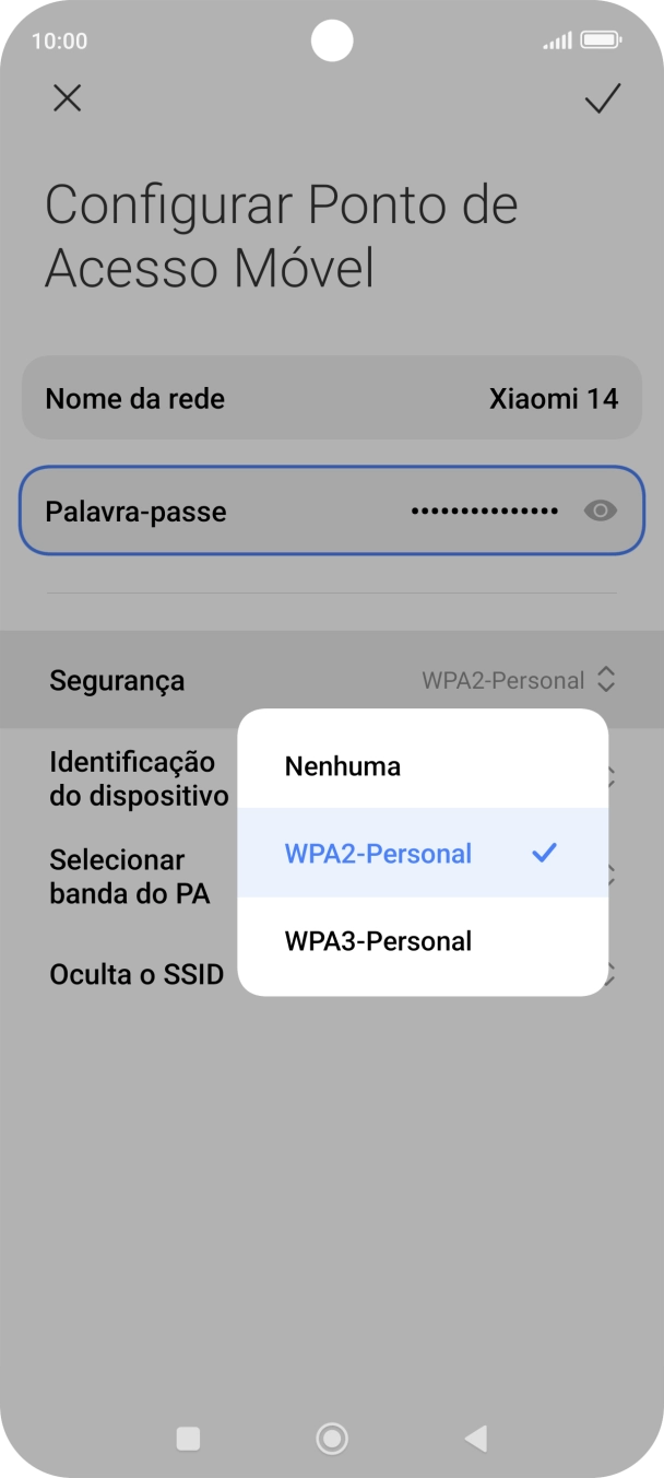 Prima WPA3-Personal para proteger o hotspot Wi-Fi com uma password.