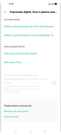 Prima Adicionar impressão digital.