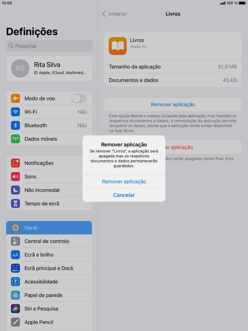 Prima Remover aplicação.