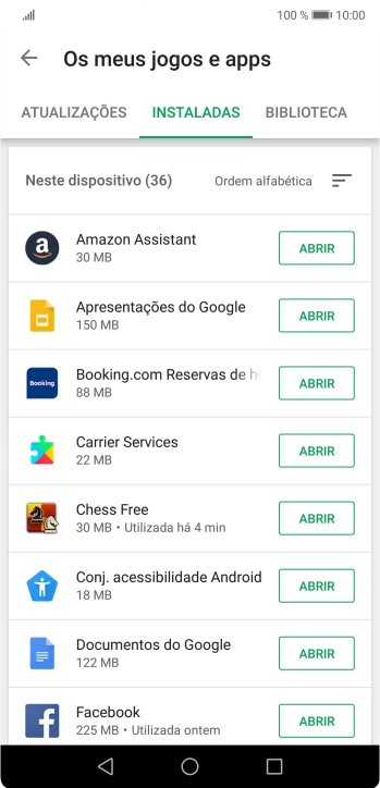 Prima a app pretendida.