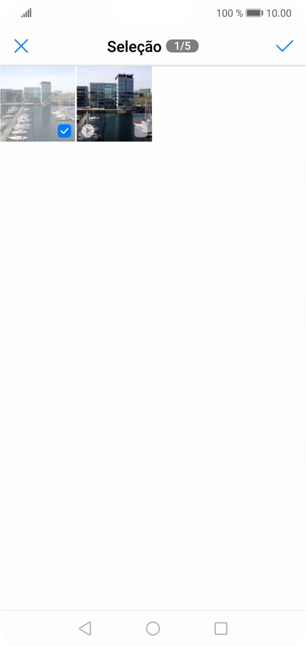 Prima o ícone para aceitar.