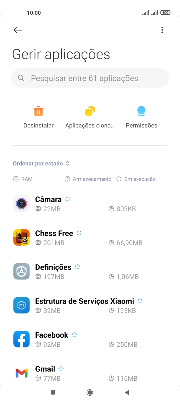 Prima a app pretendida.