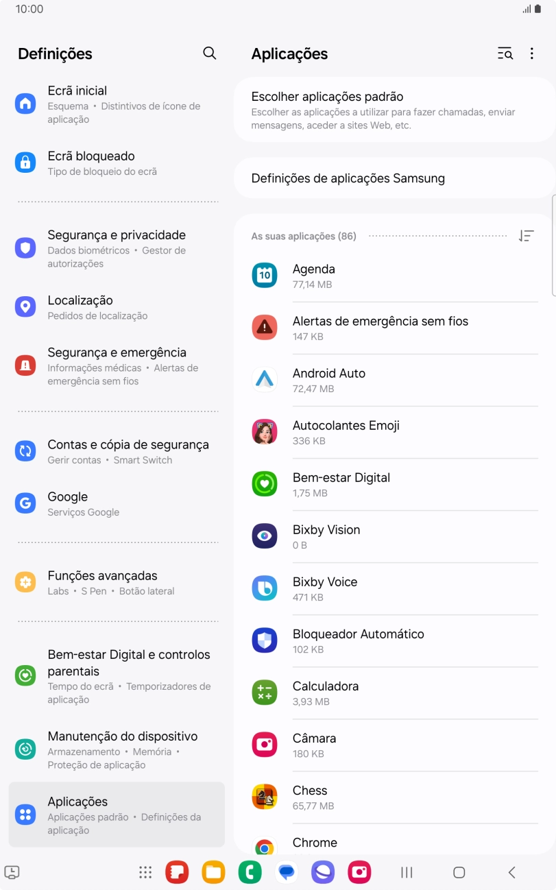 Prima a app pretendida.