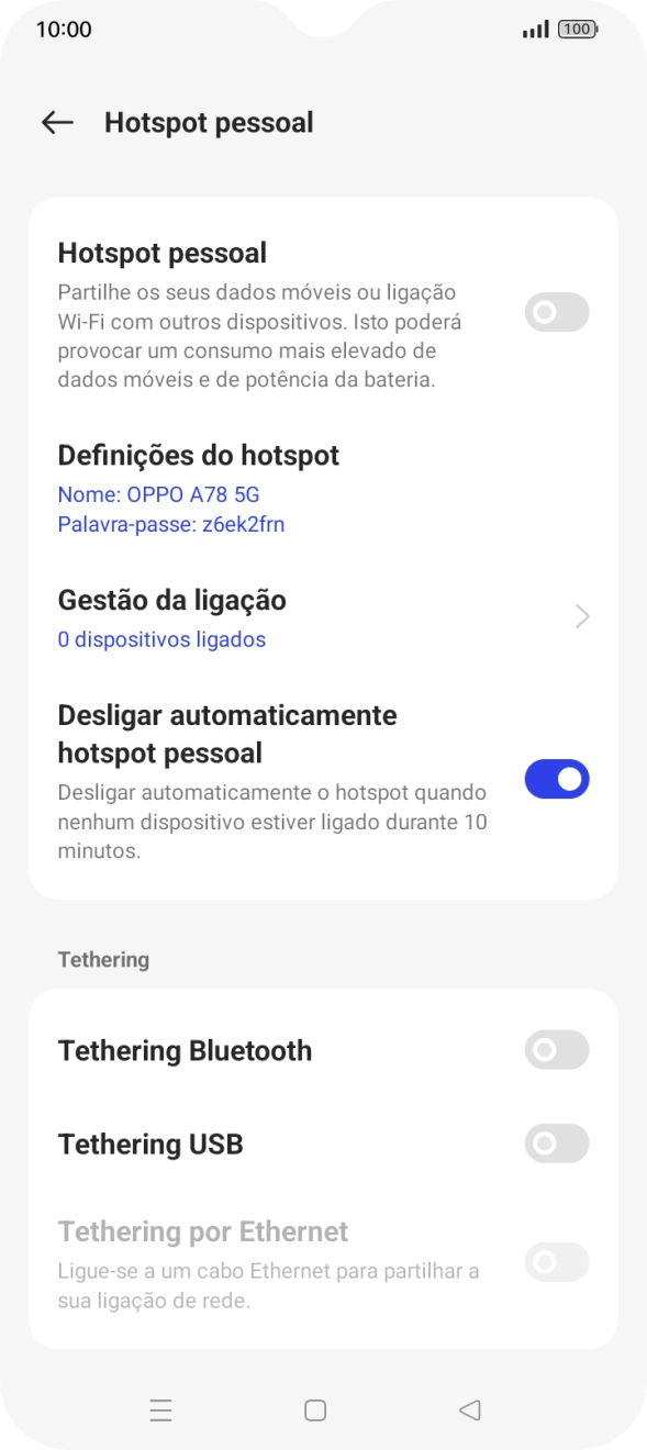 Prima Definições do hotspot.