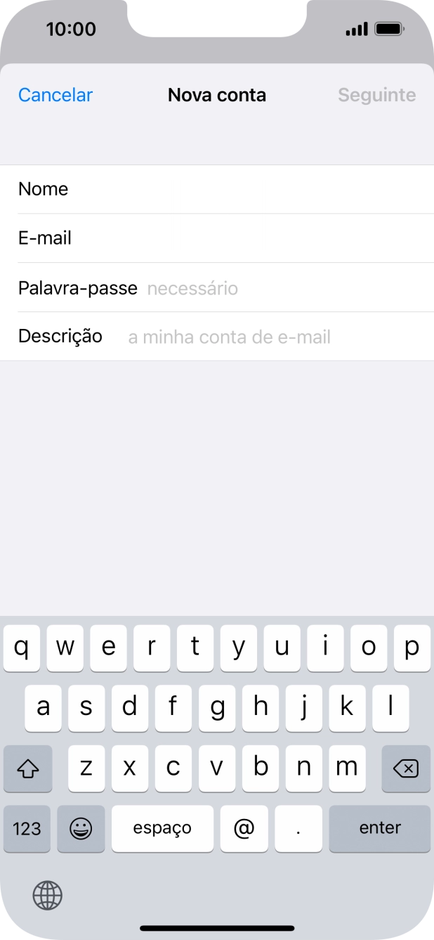 Prima Palavra-passe e introduza a password da sua conta de e-mail.
