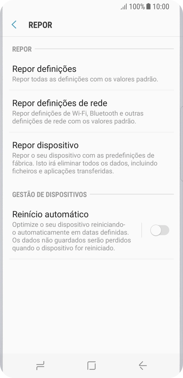 Prima Repor dispositivo.