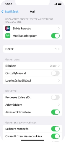 Válaszd a Fiókok lehetőséget.