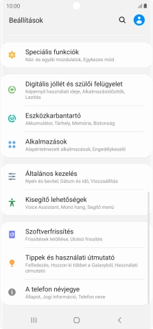 Válaszd az Általános kezelés lehetőséget.