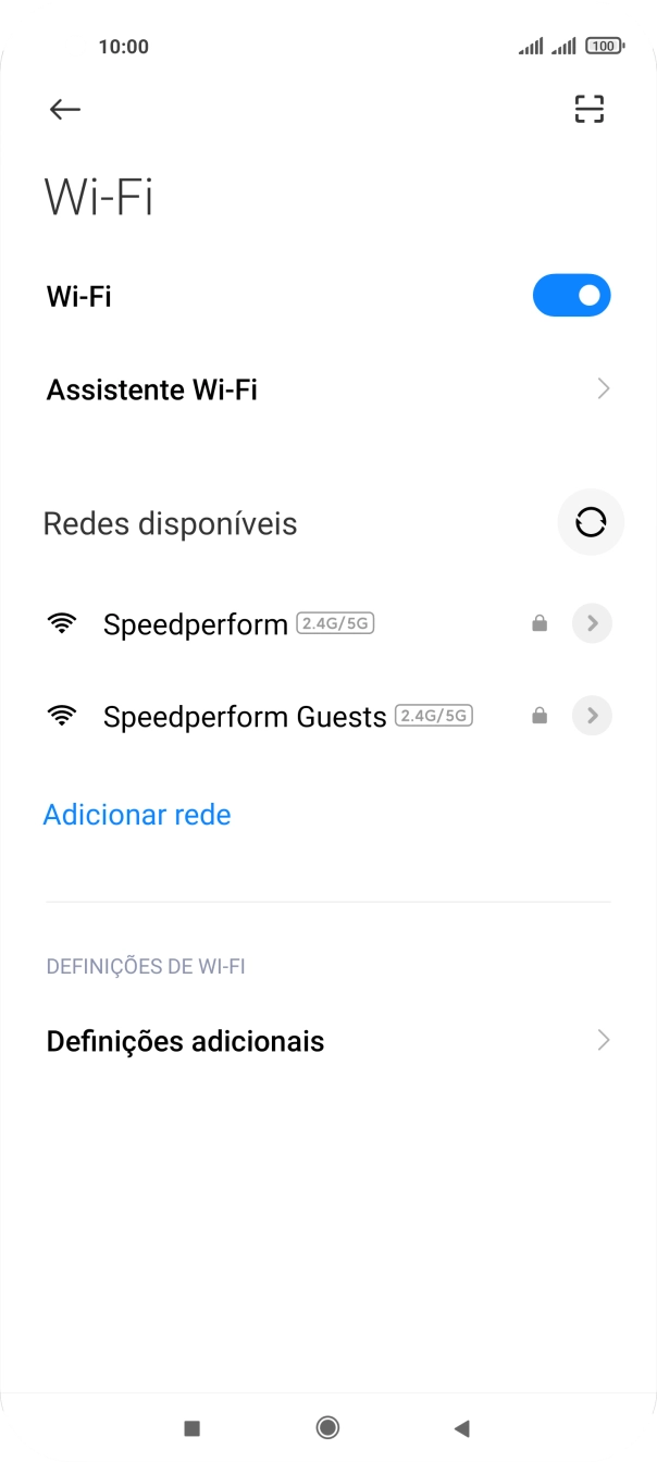 Prima a rede Wi-Fi pretendida.