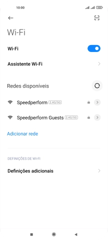 Prima a rede Wi-Fi pretendida.