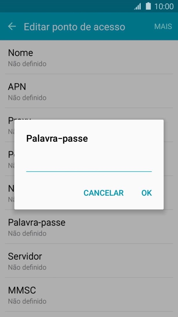 Introduza vodafone e prima OK.
