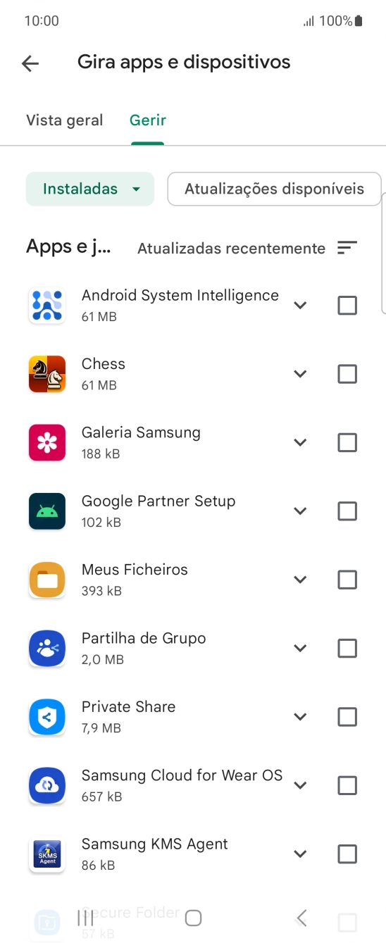 Prima a app pretendida.