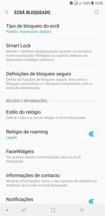Prima Tipo de bloqueio do ecrã e introduza o código de bloqueio do telefone adicional.