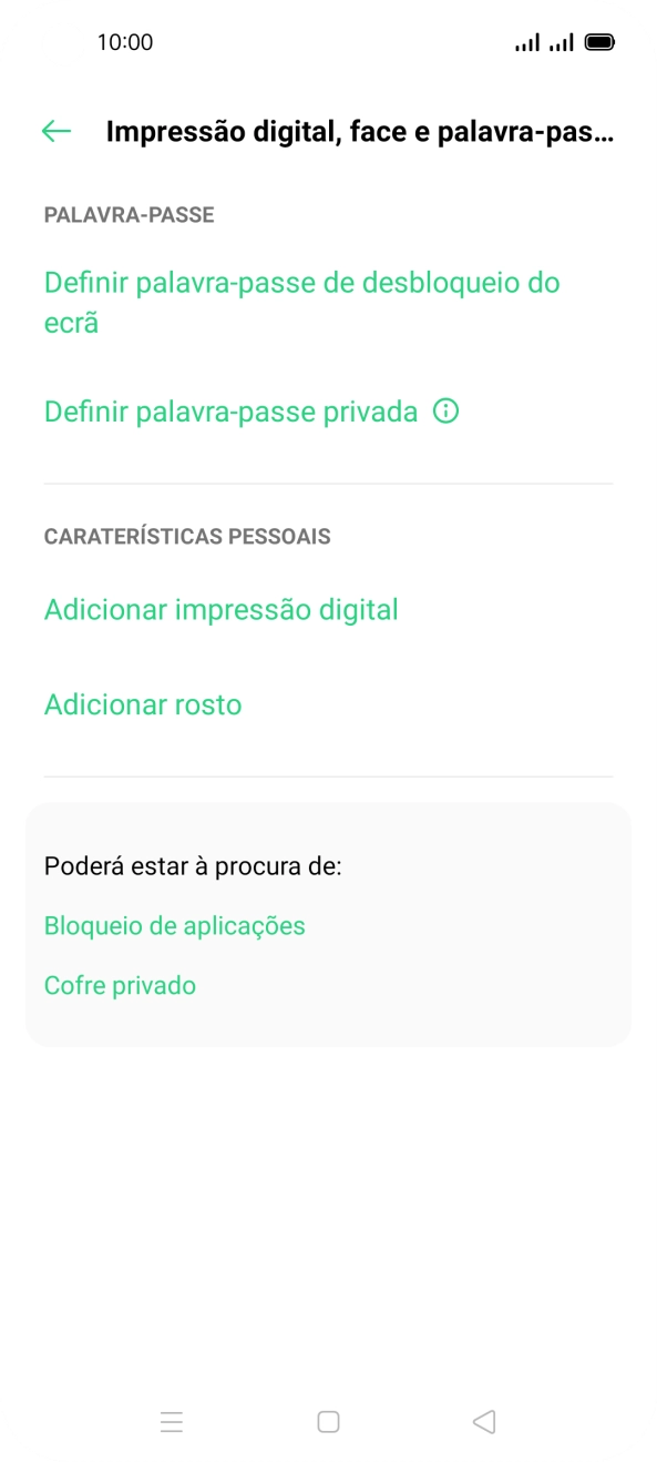 Prima Adicionar impressão digital.