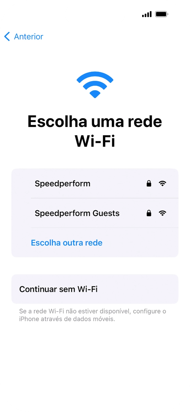 Prima a rede Wi-Fi pretendida.