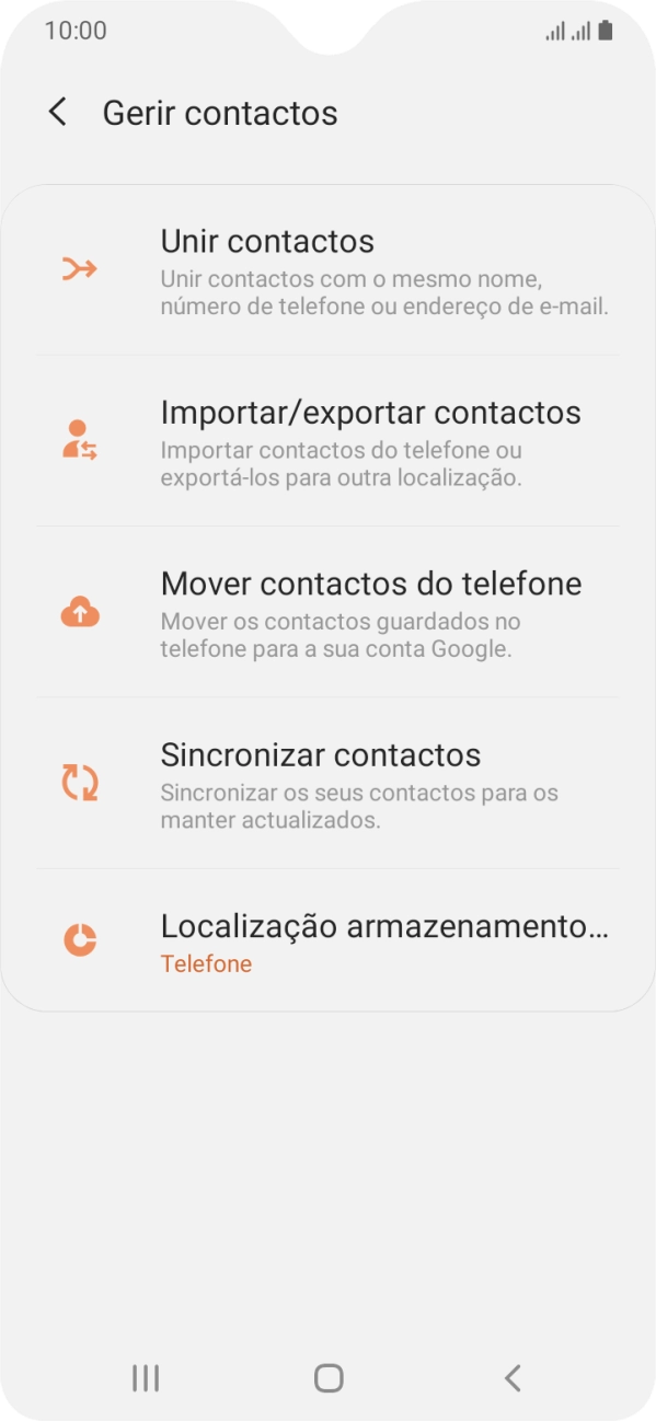 Prima Importar/exportar contactos.