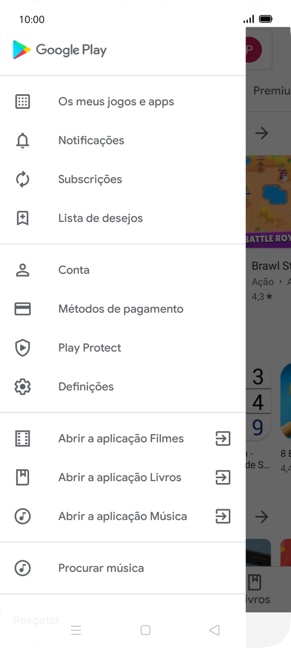 Prima Os meus jogos e apps.