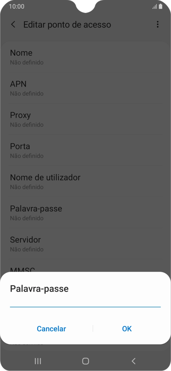 Introduza vodafone e prima OK.