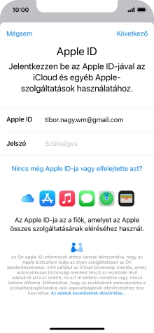 Kattints a „Jelszó” melletti mezőre, és írd be az Apple ID-d jelszavát.
