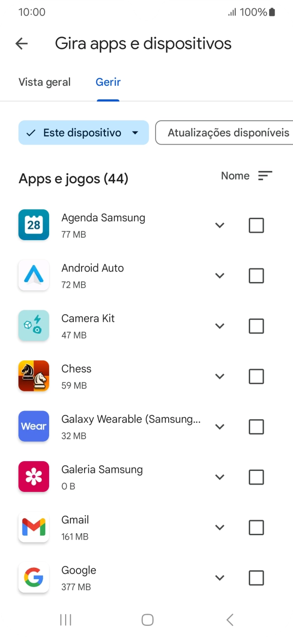 Prima a app pretendida.