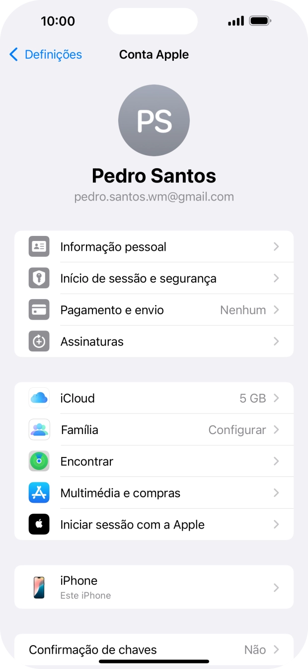 Para voltar ao ecrã inicial, deslize o dedo de baixo para cima a partir da base do ecrã.