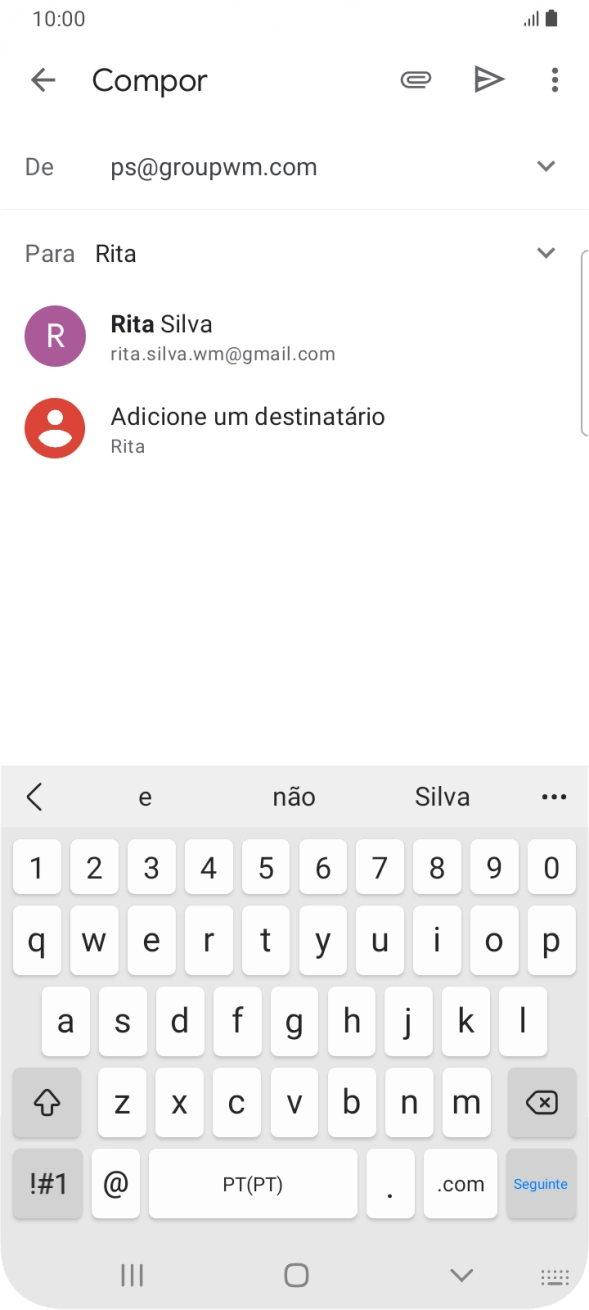 Prima o contacto pretendido.