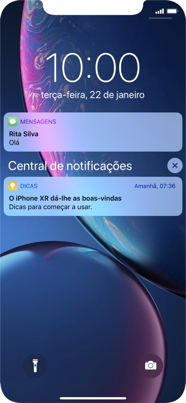 Prima a notificação pretendida e siga as indicações no ecrã para utilizar a função escolhida.