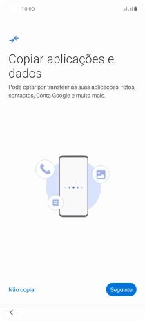 É possível transferir conteúdo de outro telefone quando o telefone for ativado antes da primeira utilização e quando o telefone tiver sido reiniciado. Quando esta imagem for mostrada no ecrã, o telefone está pronto para transferir conteúdo de outro telefone.