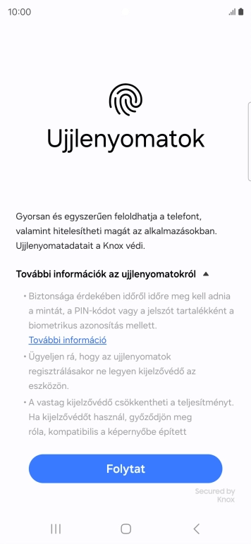 Válaszd a Folytat lehetőséget.