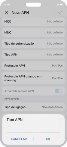 Introduza mms e prima OK.