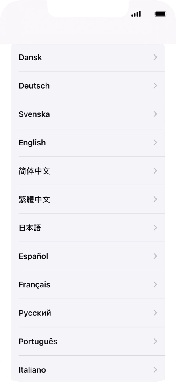Prima o idioma pretendido.