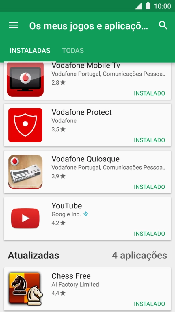 Prima a app pretendida.