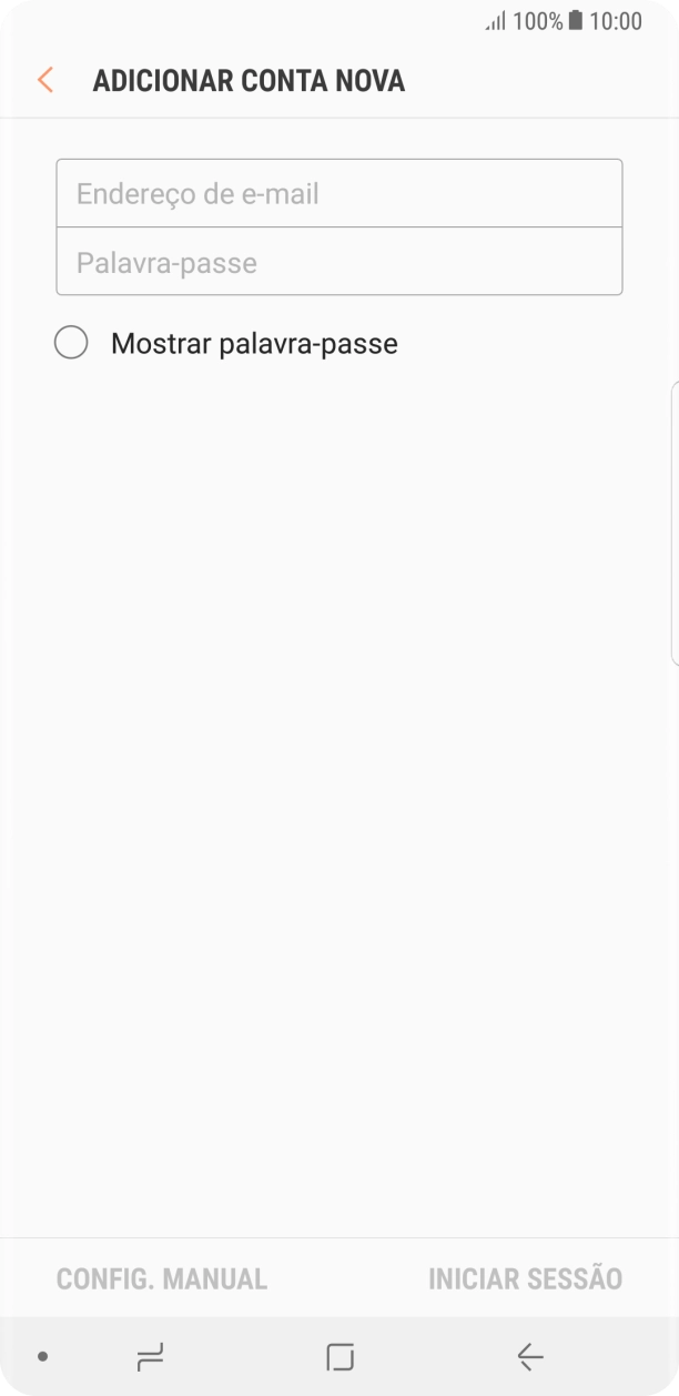 Prima Endereço de e-mail e introduza o seu endereço de e-mail.
