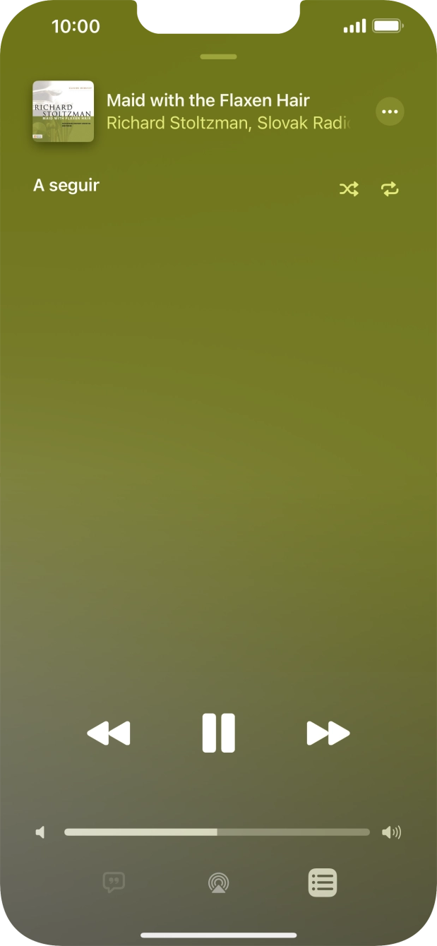 Prima o ícone de reprodução aleatória para ativar ou desativar a função.