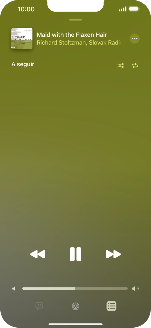 Prima o ícone de reprodução aleatória para ativar ou desativar a função.