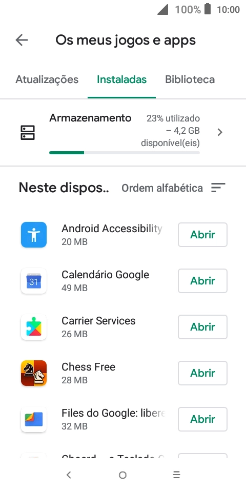 Prima a app pretendida.