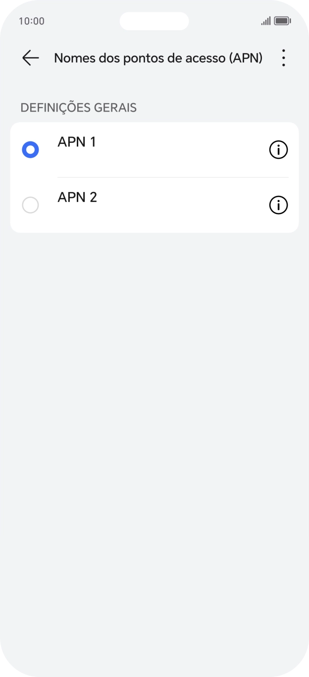Prima o campo junto à ligação de dados para a ativar.