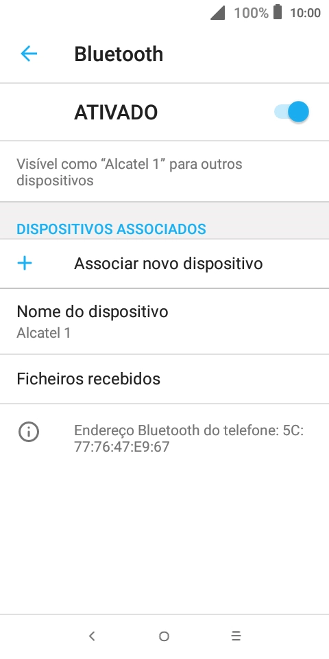 Prima Associar novo dispositivo.
